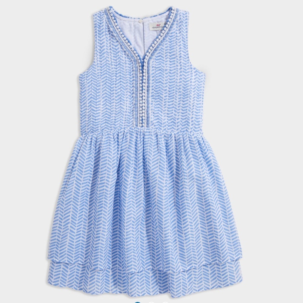 Vineyard Vines Women’s Chevron Fringe Pintuck Dress